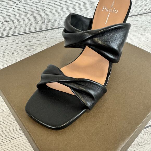 Linea Paolo Women's Black Imani Spring Heeled Sandals Size 9.5 - Picture 4 of 8